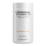 Liposomal Vitamin C+ (+Quercetin, Rosehips, Zinc) - 180 Veggie Caps (Codeage)
