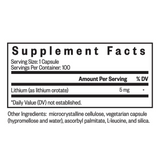 Lithium Orotate 5 mg - 100 Capsules (by Seeking Health)