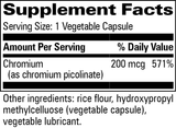 Chromium Picolinate 200mcg- 60 caps