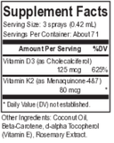 D3-K2 LipoSpray 1 fl oz - Liposomal D3-K2 (Energetix)
