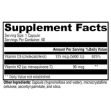 K2-D3 5000 60 Capsules Bioavailable Vitamins K2 (as MK-7) and D3 (Xymogen)