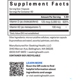 Vitamin D3 + K2 - 60 Capsules - Vegan 5K D3 (Seeking Health)