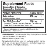 Artemisinin SOD - 120 Caps - Gentle Anti-Parasitic  (Researched Nutritionals)