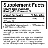 LUMBROKINASE 60 Capsules - Fibrinolytic & Proteolytic (Researched Nutritionals)