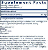 Lithium Orotate 4.8mg - 120 Caps