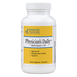 Physician's Daily Multivitamin + D3" --- Iron Free Complete Multivitamin & Multimineral with Vitamin D3  - 60 Caps